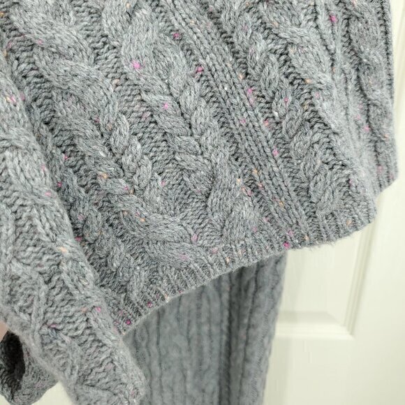 Something Navy Wool/Cashmere Chunky Cable Knit Pull On Lounge Pants L Gray - Picture 14 of 15